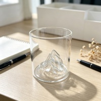 Tasse à café en verre borosilicate haute résistance, gobelet à eau transparent résistant à la chaleur, tasse en verre en forme de montagne pour la consommation à domicile