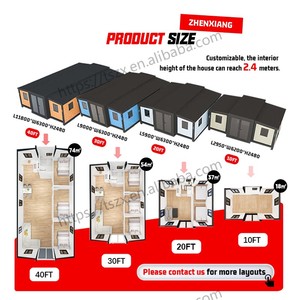 Prefab gấp nhà 10ft 20ft 30ft 40ft Modular Tiny nhà 2 3 4 phòng ngủ sang trọng đúc sẵn mở rộng container nhà - Product Image 3