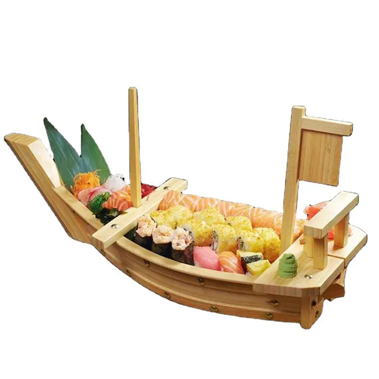 Piring Sushi, dapat dipakai ulang buatan tangan, aneka hidangan dingin, perahu Sushi, bambu alami, keamanan, kesehatan, piring Sushi