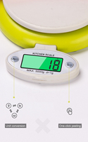 Balance de cuisine numérique avec écran LCD et bol rond pour peser les aliments, alimentée par piles