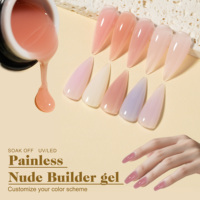 Gel de construction nude indolore à séchage rapide et résistant à l'usure, 40 couleurs, pour extension, personnalisable OEM, fourni directement par l'usine