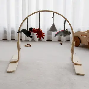 로고 수락 나무 아기 장난감 삼각형 피트니스 프레임 아기 활동 아기 젖니가 나는 장난감으로 체육관 놀이