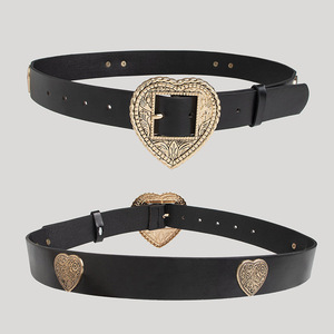 Vente en gros Nouveau Coeur Pièce Métallique <span class=keywords><strong>Ceinture</strong></span> Cloutée <span class=keywords><strong>Ceinture</strong></span> pour <span class=keywords><strong>Femme</strong></span> Or <span class=keywords><strong>Argent</strong></span> Boucle Coeur Amour <span class=keywords><strong>Ceinture</strong></span> en Cuir <span class=keywords><strong>Noir</strong></span> Personnalisée - Product Image 1