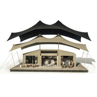 Module de tente de glamping de luxe, maison préfabriquée personnalisée pour complexe safari, hôtel extérieur étanche en tissu extensible, vente en gros