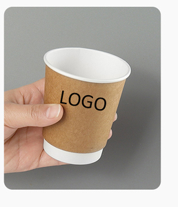 Xinrunjin taza de café de papel doble desechable 8oz 280ml taza para llevar resistente al calor con tapa té de la leche café Oficina Catering uso - Product Image 5