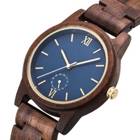 Jam Tangan Pria OEM Sport Bisnis Mewah Antik High-end Quartz Sederhana Fashion Tampilan Sub-dial Analog Buatan Tangan Kayu 20mm MIYOTA
