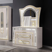 Ensemble de chambre à coucher complet avec lit double, suite de chambre à coucher avec lit king size, cadre en bois, mobilier de chambre à coucher moderne et luxueux