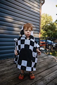 OEM/ODM Poncho Asciugamano Assorbente a Quadri Unisex per Neonati e Bambini, <span class=keywords><strong>Accappatoio</strong></span> da Bagno, Asciugamano con Cappuccio per Spiaggia e Attività all'Aperto - Product Image 4