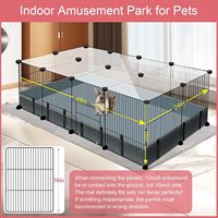 Cage pour animaux de compagnie pliable simple en métal verrouillable pour l'intérieur avec plateau en plastique pour cochons d'Inde, chats, chiens et lapins - Conception respirante