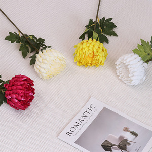 Seiden-Kunstchrysanthemen Einzelstiel Hofgarten-Landschaftsgestaltung Qingming-Festival Trauer- und Beerdigungsdekorationen Schlicht - Product Image 5