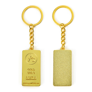 Porte-clés de luxe plaqué or en alliage de Zinc, porte-clés en métal, Logo en relief, lettre, porte-clés personnalisé, vente en gros - Product Image 2