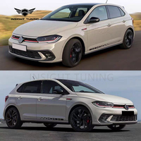 Neuer Umbau 2022 Polo GTI Frontstoßstange Scheinwerfer Grills Diffusor Karosserie-Kit mit Clips für Auto-Upgrade