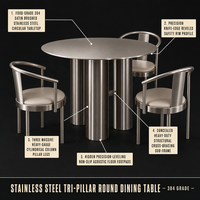 Table basse ronde décontractée en acier inoxydable durable, table de salon, table à thé d'extérieur, table d'appoint de balcon