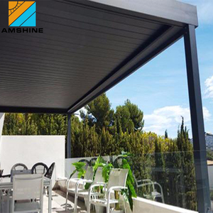 La pérgola moderna más popular para patio, pérgola <span class=keywords><strong>con</strong></span> persianas <span class=keywords><strong>de</strong></span> aluminio ajustable para exteriores <span class=keywords><strong>con</strong></span> <span class=keywords><strong>cortinas</strong></span> y puertas correderas - Product Image 3