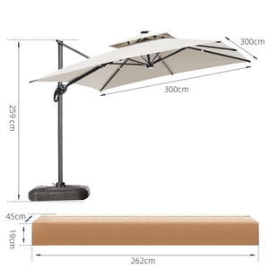 Sombrilla Romana Personalizada para Exteriores, Impermeable, Tipo Cantilever, para Jardín, Playa, <span class=keywords><strong>Patio</strong></span>, Parasol de 3m*3m - Product Image 2