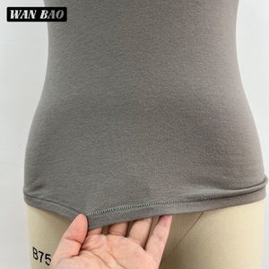 WanBao TS-2503 <strong>Short</strong> Sleeve <strong>Crop</strong> <strong>Top</strong> High Quality 92% Cotton 8% Elastane Jersey <strong>Super</strong> Stretchy Casual T Shirt Vintage Print Tee - Product Image 5