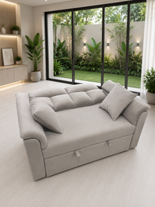 Sleek Modern Convertible Recliner Lounge Seating with Solid <b>Wood</b> <b>Frame</b> and Premium Fabric for Living Room - Product Image 4