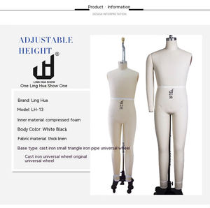 Maniquí de tela ajustable para exhibición de productos de fábrica, para trajes de <span class=keywords><strong>hombre</strong></span>, para costura y confección - Product Image 5