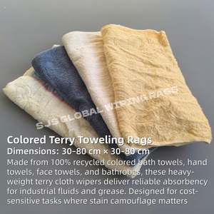 Trapos de Algodón de Colores para Absorción de Agua y Aceite, Trapos Industriales, Trapos de Tela de Colores Reciclados para Limpieza en Talleres - Product Image 2