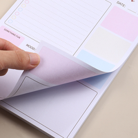 Bloc-notes autocollant personnalisé avec logo, tendance, en promotion, impression stylée, mignon, pour le bureau et l'école, fournitures de journalisation
