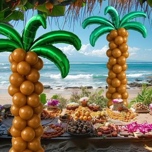 12 Pezzi Grandi Palloncini a Forma di Foglie di Palma in Mylar Verde per Feste Hawaiane Luau Aloha Tropicali Estive in Spiaggia e Baby Shower - Product Image 2