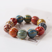 Groothandel Keramische Sieraden Nieuwe Mode Bloem Glazuur Kralen Hoge Temperatuur Branding Meerkleurig Casual Etnische Stijl