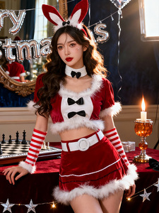 Disfraz <span class=keywords><strong>de</strong></span> Papá Noel para Mujer, <span class=keywords><strong>Serie</strong></span> Navideña, Fiesta <span class=keywords><strong>de</strong></span> Navidad, Reno <span class=keywords><strong>de</strong></span> las Nieves, Vestido Rojo, Capa, Uniforme, Pijama Sexy, Cosplay - Product Image 4