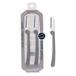 LMLTOP Rasoir à sourcils pliable, lot de 2, en acier inoxydable, gris et blanc, tondeuse portable pour usage général - Product Image 5