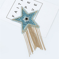 Patchs de vêtements de gland d'étoile à cinq branches étincelants colorés pour appliques de vêtements