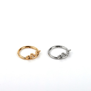 Anillo de Nariz de Acero Inoxidable con Segmentos de Serpiente y Abeja |   Joyería para Piercing de Nariz y Oreja Estilo Europeo, Venta al Por Mayor - Product Image 3
