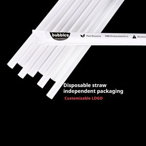 Offre Spéciale emballé individuellement 190mm 210mm 230mm 250mm pailles PLA jetables paille biodégradable pour thé Boba - Product Image 2