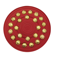 Plateaux floqués rectangulaires et circulaires personnalisés en usine, inserts haut de gamme pour boîtes cadeaux, plateaux pour chocolats, truffes et biscuits