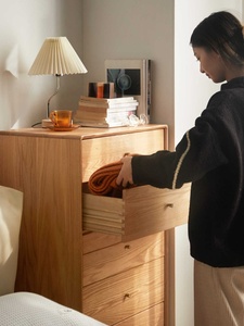 Hiện đại đơn giản rắn GỖ PHÒNG KHÁCH lưu trữ Tủ gỗ sồi ngăn kéo bên tủ cho hộ gia đình sử dụng phòng ngủ - Product Image 4