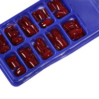120 faux ongles amande pré-dessinés, prêts à poser, couleur unie, en boîte, pour usage professionnel en salon
