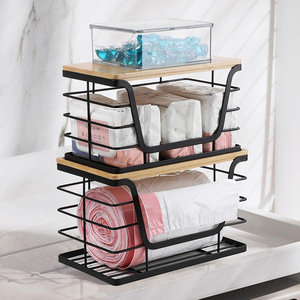 <b>Kitchen</b> Storage <b>Rack</b> 2 Piece Set Black Foldable Multi Function Countertop Wall Mounted Organizer For Condiments <b>Vegetables</b> - Product Image 2