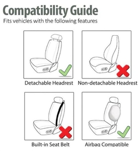 ผ้าคลุมเบาะแบบโบว์ไท (รองรับถุงลมนิรภัยแบบโบว์ไท รุ่นน่ารัก) (ชุด 2 ชิ้น) - Product Image 4