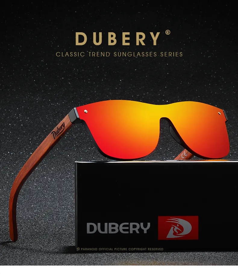DUBERY fábrica al por mayor gafas de sol cuadradas polarizadas gafas de sol de madera sin marca 2024 hombres nuevas gafas de sol de madera de moda UV400
