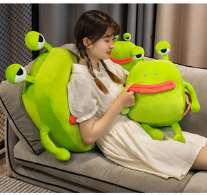 Cuscino a Forma di Rana, Peluche Cartoonesco per Dormire, in Memory Foam, Sfoderabile e Lavabile, per Studenti e Bambini, Giocattolo Peluche Carino e Divertente - Product Image 3