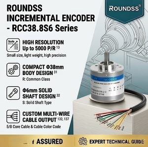 Codificador Rotatorio Incremental RCC38S6, Eje Sólido de 6mm, 1000-5000 DC5-30V, Codificador Óptico 6000r/min 0-100kHz para - Product Image 1