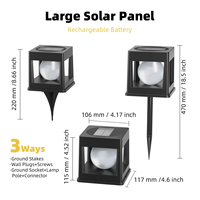Lampes solaires à LED d'extérieur IP65 étanches, abat-jour en boule givrée, éclairage de jardin et de cour, éclairage de passage