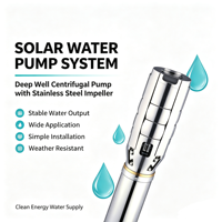 Pompe submersible solaire DC en acier inoxydable de 6 pouces, grande diamètre, pour puits profond, pompe centrifuge pour l'approvisionnement en eau des fermes