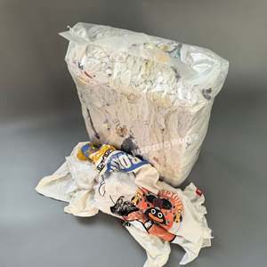 Chiffons en coton pour le nettoyage industriel, chiffons réutilisables en tissu de t-shirt blanc imprimé pour le nettoyage des équipements d'atelier - Product Image 1