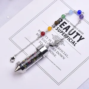 Chakra Wishing Bottle Pendulum Crystal Pendulum Amulet Pendant Pendulum