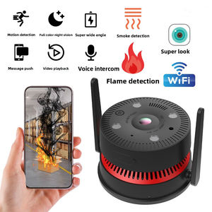 Audio bidirectionnel intérieur 4MP Vision nocturne Couleur Fisheye Caméra <span class=keywords><strong>de</strong></span> sécurité <span class=keywords><strong>WIFI</strong></span> Détecteur <span class=keywords><strong>de</strong></span> fumée AI - Product Image 2
