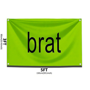 Забавный декоративный флаг Brat, юмористический настенный баннер для бара, клуба, вечеринок и декора стен в мужской комнате, 3x5 футов - Product Image 3