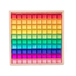 Nouveaux jouets Montessori design innovant, <span class=keywords><strong>blocs</strong></span> <span class=keywords><strong>empilables</strong></span> arc-<span class=keywords><strong>en</strong></span>-ciel transparents <span class=keywords><strong>en</strong></span> lucite acrylique haute transparence pour enfants, jeu ouvert - Product Image 6