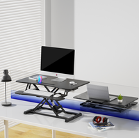 Bureau debout motorisé double couche pliable, portable, réglable, écologique, moderne en acier PB pour usage commercial et bureautique