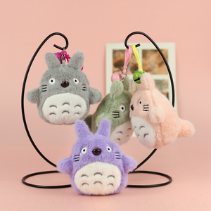 بيع بالجملة لطيف Totoro لينة أفخم لعبة مخصصة الكرتون شينشيلا محشوة الحيوان سوبر لينة الفراء سلسلة المفاتيح قلادة هدية ترويجية - Product Image 1