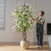 Arbre artificiel de jasmin pleureur de 1,6 m – Plantes vertes artificielles hautes pour la décoration intérieure