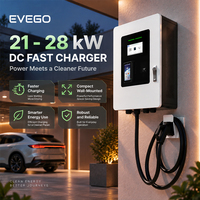 EVEGO Nouveau chargeur de véhicule électrique intelligent de niveau 2 pour lieu de travail commercial 21 kW 240 V, monté au mur, OCPP 2.0.1 CCS2 avec écran tactile de 7 pouces